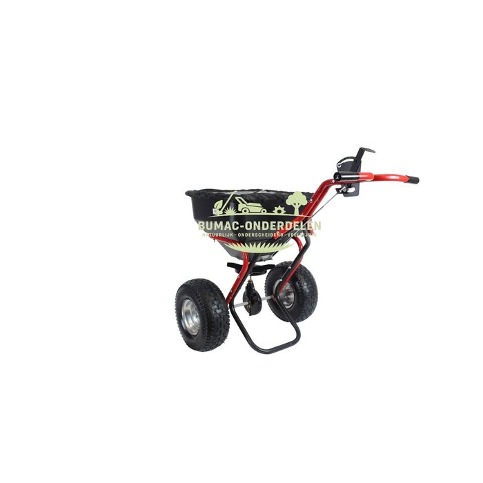Turfmaster Meststofstrooier 60 kg, Professionele Strooiwagen voor Kunstmest, Kalk, Graszaad en Zout, Duurzaam Metalen Frame met Tandwielkast en Smeernippel, Verstelbare Dosering met Metalen Stang, 15” Luchtbanden en Afdekhoes, onderdeel
