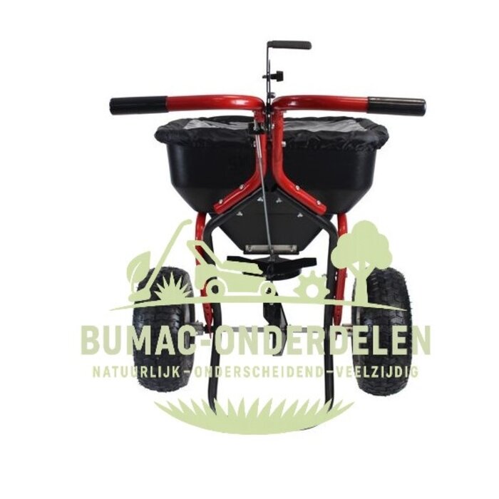 Turfmaster Meststofstrooier 60 kg, Professionele Strooiwagen voor Kunstmest, Kalk, Graszaad en Zout, Duurzaam Metalen Frame met Tandwielkast en Smeernippel, Verstelbare Dosering met Metalen Stang, 15” Luchtbanden en Afdekhoes, onderdeel