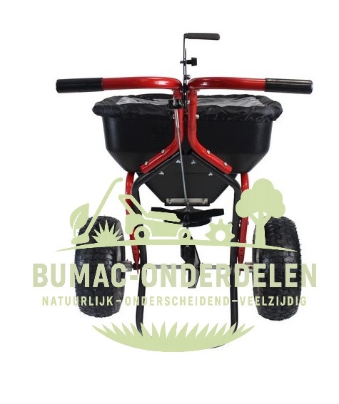 Turfmaster Meststofstrooier 60 kg, Professionele Strooiwagen voor Kunstmest, Kalk, Graszaad en Zout, Duurzaam Metalen Frame met Tandwielkast en Smeernippel, Verstelbare Dosering met Metalen Stang, 15” Luchtbanden en Afdekhoes, onderdeel