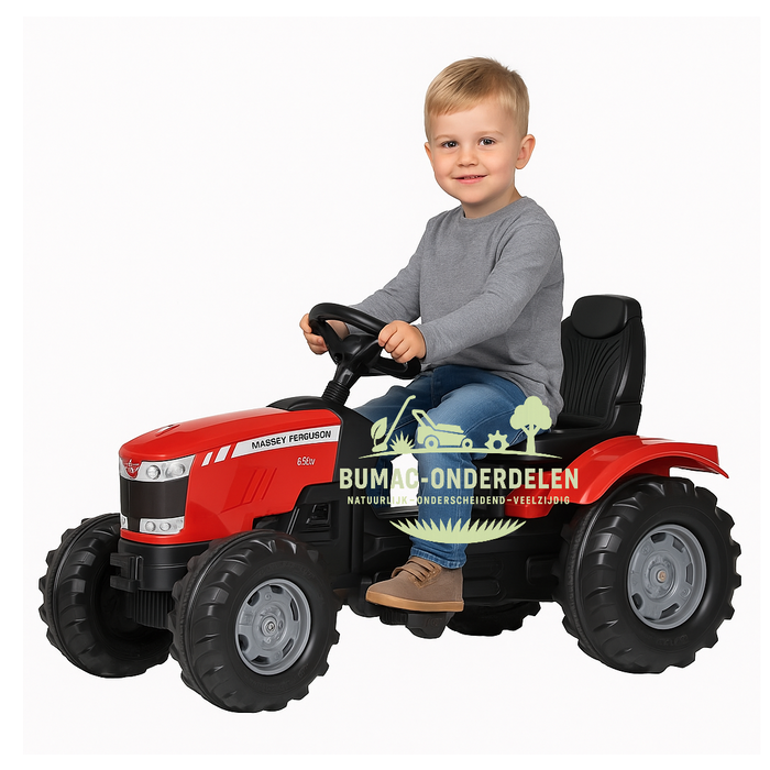 Rolly Toys rollyFarmtrac Massey Ferguson 7726 traptractor met verstelbare stoel, open motorkap, stille fluisterbanden en koppelingen voor accessoires, speelgoed kindertractor onderdeel