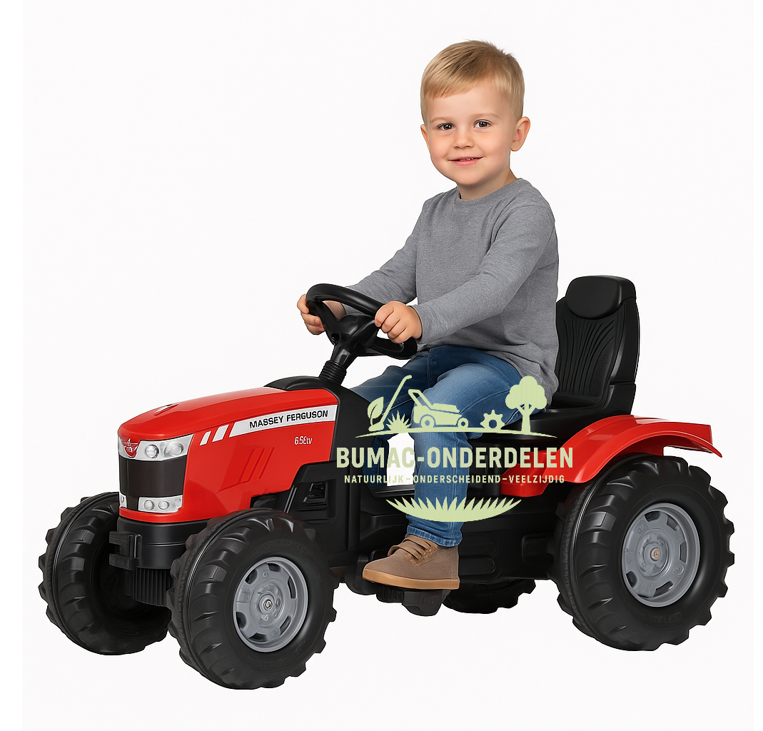 Rolly Toys rollyFarmtrac Massey Ferguson 7726 traptractor met verstelbare stoel, open motorkap, stille fluisterbanden en koppelingen voor accessoires, speelgoed kindertractor onderdeel
