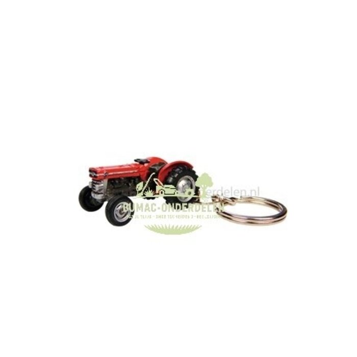 Sleutelhanger Massey Ferguson MF135 tractor miniatuur, Universal Hobbies detailgetrouw model, stevig metalen sleutelhouder voor fans en kinderen vanaf 3 jaar, onderdeel