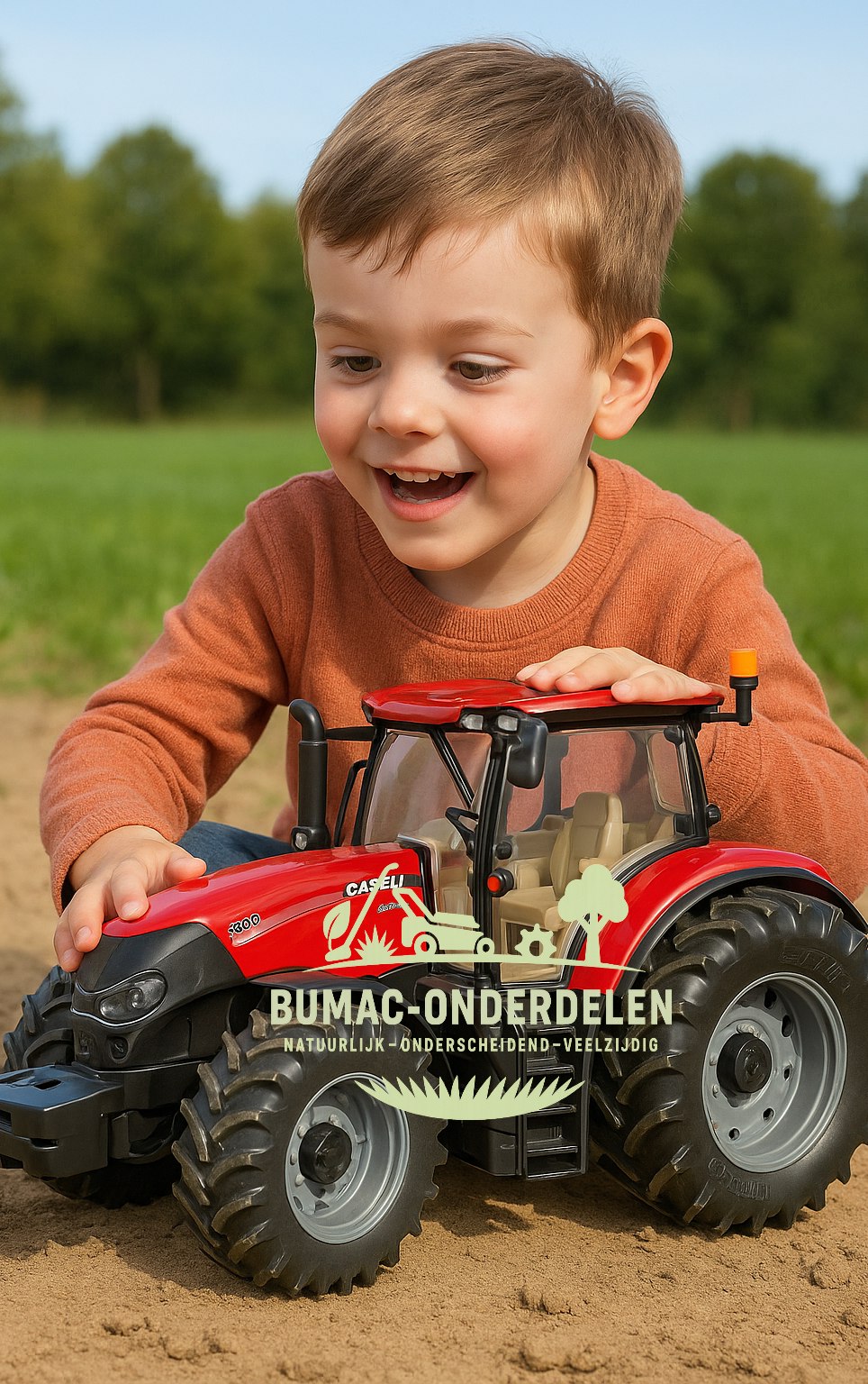 Bruder Case IH Optum 300 CVX speelgoed tractor schaal 1:16, tractor met cabine, stuurbare vooras, motorkap die open kan, afneembare wielen en achterkoppeling, onderdeel