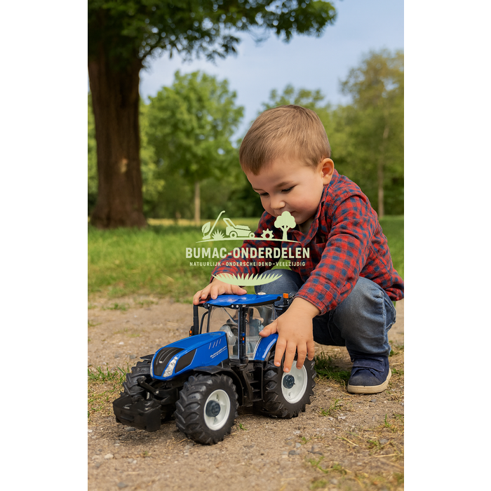 Bruder New Holland T7.315 speelgoed tractor schaal 1:16, tractor met cabine, stuurbare vooras, openende deuren, afneembare wielen en achterkoppeling, onderdeel