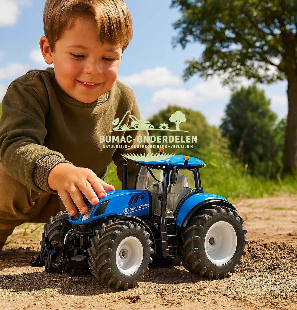 Siku New Holland T7.315 HD speelgoed tractor schaal 1:32, tractor met cabine, fusee-besturing, rubberen banden, frontgewicht en aanhangerkoppeling, onderdeel