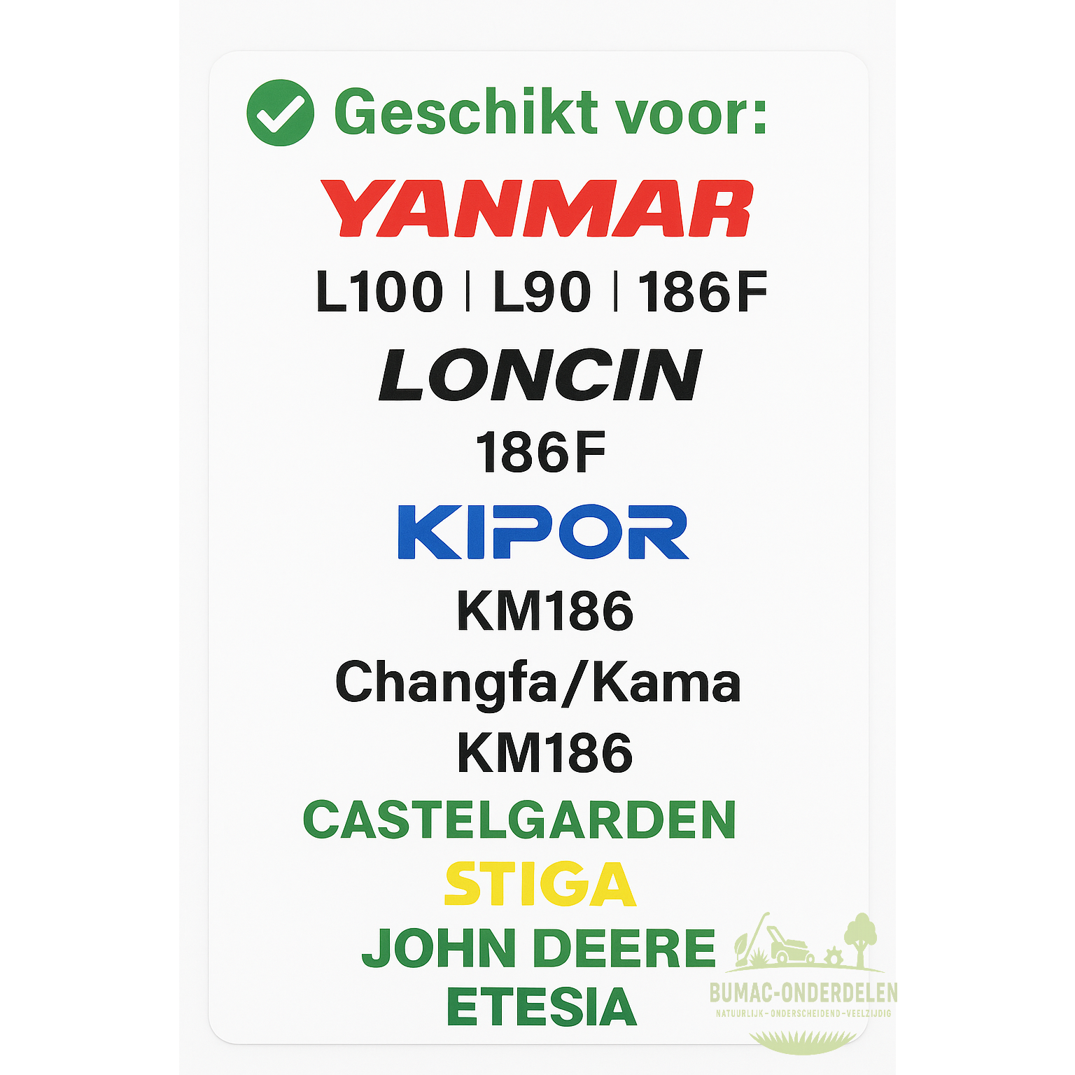 Yanmar rubber cushion brandstoftanksteunrubber geschikt voor L100, L90, L70 dieselmotoren en toepasbaar op Loncin, Kipor, Changfa, Kama, Robin en 170F/178F/186F motoren, onderdeel