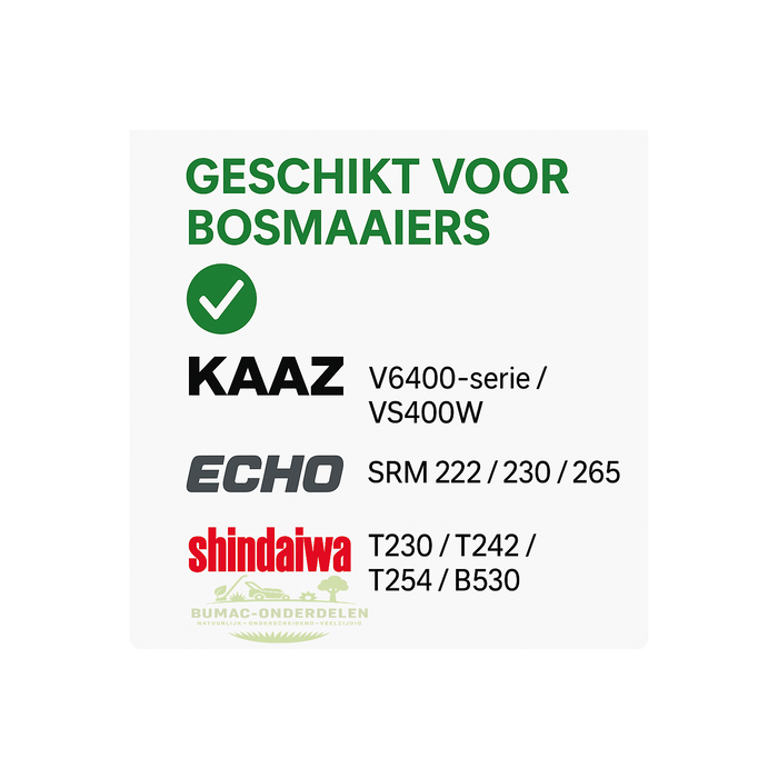 Universele haakse overbrenging voor bosmaaiers, Ø26–28 mm met 5 verloopbussen, 9-tands aandrijfas, M10×1,25 linkse draad, mesopname Ø25,4 mm, geschikt voor Stihl, Husqvarna, Kaaz, Stiga, Honda, Echo, Shindaiwa, Partner – compleet onderdeel