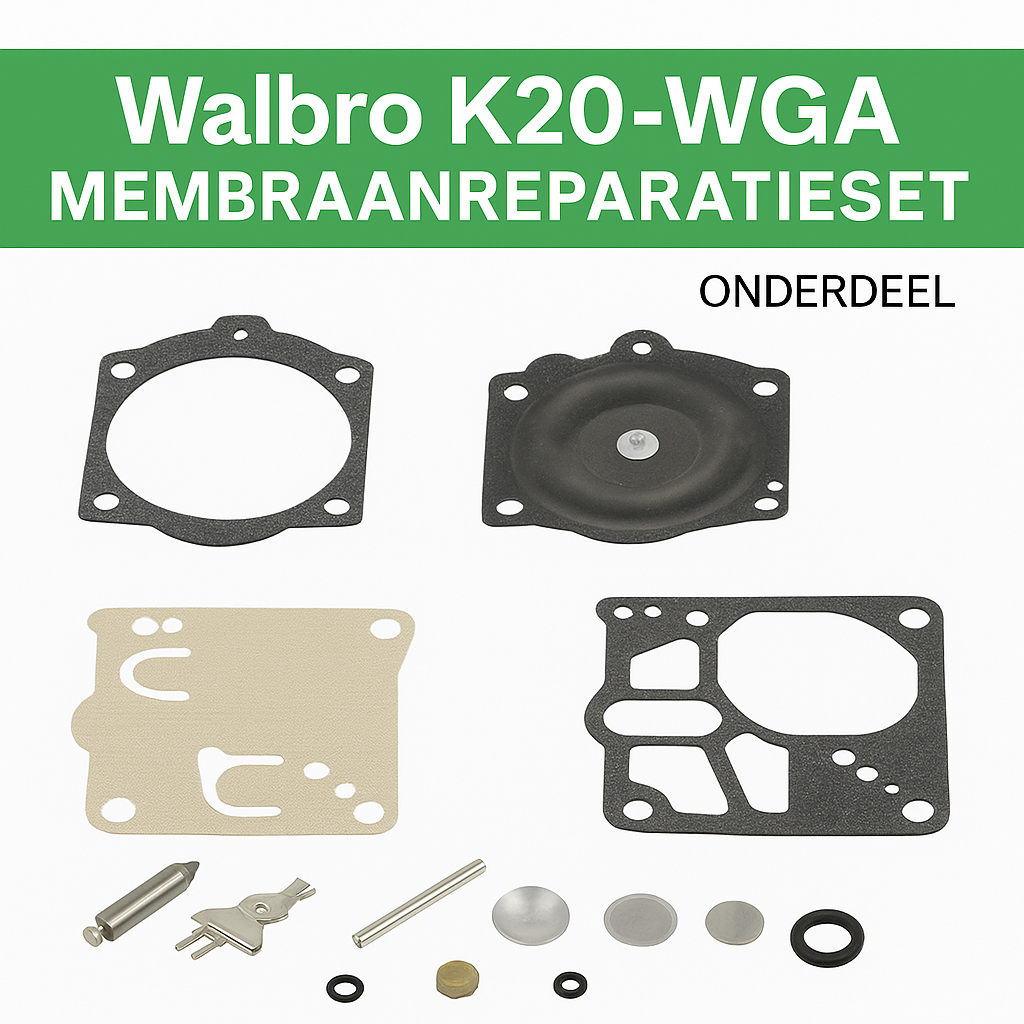 Walbro K20-WGA membraanreparatieset voor carburateur WG-serie, inclusief membranen, pakkingen, naald en veer, geschikt voor kettingzaag, bosmaaier en bladblazer, onderdeel
