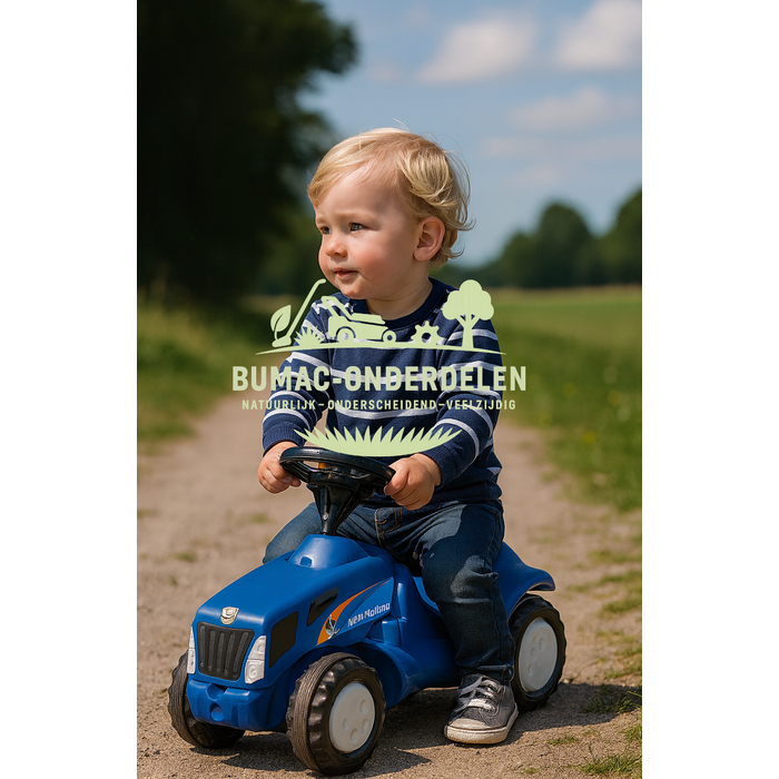 Rolly Toys rollyMinitrac New Holland T6010 traptractor, looptractor voor kinderen vanaf 1,5 jaar, met claxon, motorkap met opbergruimte, stabiele fuseebesturing, speelgoedonderdeel