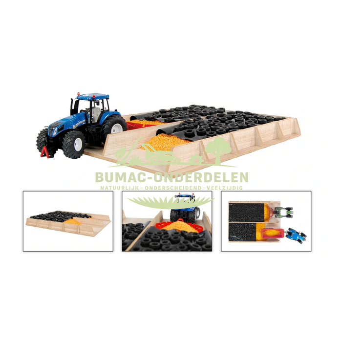 Kids Globe Houten Silo schaal 1:32, Speelgoedonderdeel voor boerderij speelgoed, geschikt voor Siku, Bruder en Kids Globe tractoren en aanhangers