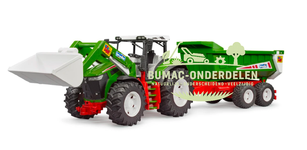 Bruder Roadmax Tractor met Frontlader en Aanhanger, Speelgoedonderdeel voor kinderen vanaf 2 jaar, geschikt voor zandbak en speelkamer