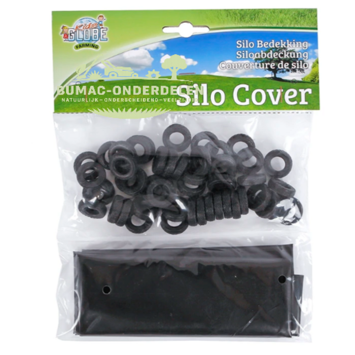 Kids Globe Afdekzeil met 50 bandjes voor sleufsilo schaal 1:32, Speelgoed silo cover set voor speelgoed boerderij en landbouwspeelgoed, realistisch onderdeel Kids Globe Farming
