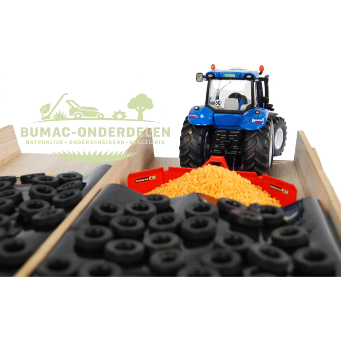 Kids Globe Afdekzeil met 50 bandjes voor sleufsilo schaal 1:32, Speelgoed silo cover set voor speelgoed boerderij en landbouwspeelgoed, realistisch onderdeel Kids Globe Farming