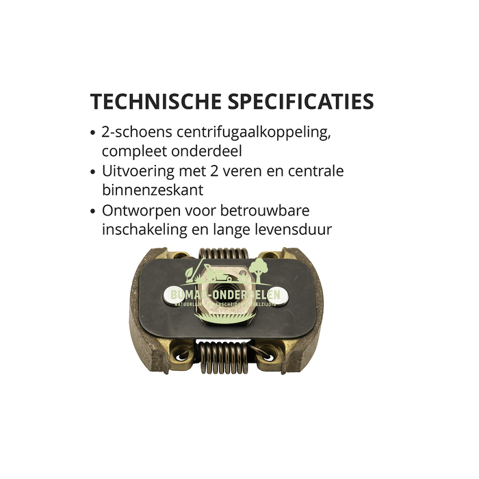 Echo 2-schoens centrifugaalkoppeling compleet (clutch assembly, koppelingseenheid) voor Echo kettingzagen CS-251, CS-260, CS-300, CS-310, CS-352, CS-370, CS-400, CS-420, CS-440, CS-450, CS-510, CS-520 en Shindaiwa kettingzagen CS260T, CS2600, CS2600TES, CS360T