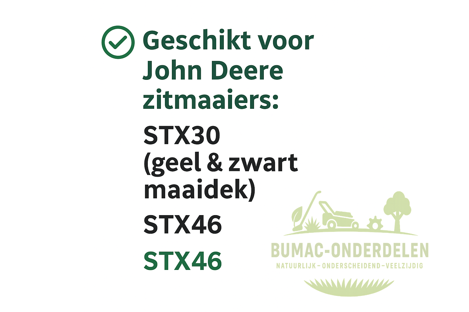 Kevlar V-snaar Rijaandrijving 1/2" × 105" (2667 mm) versterkt met Aramid, passend voor John Deere STX30, STX38 (geel & zwart maaidek), STX46, Sabre Europro 1546G, 1646H, Sabre 1500, 1546, 1600, 1646 en Honda H2013, H2013K1, H2113 zitmaaiers, onderdeel