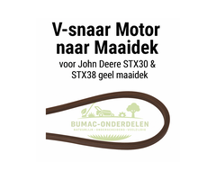 John Deere V-snaar Motor naar Maaidek 1/2" × 1676 mm voor John Deere STX30 & STX38 geel maaidek, onderdeel