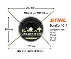 Stihl Maaikop DuroCut 40-4, Geschikt voor 2,7–4,0 mm Draad