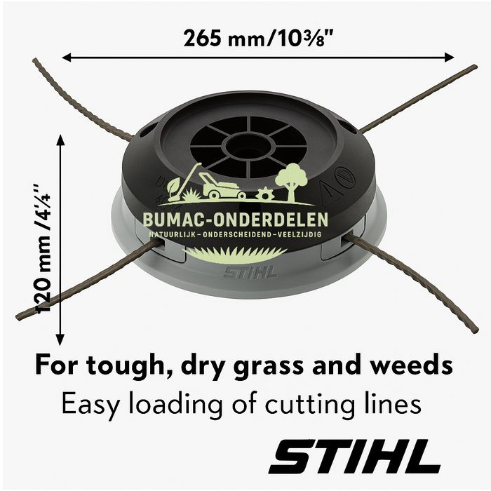 Stihl Maaikop DuroCut 40-4, Origineel Onderdeel voor Stihl Bosmaaiers FS360, FS410, FS450, FS460, FS490, Geschikt voor Draad Ø 2,7–4,0 mm