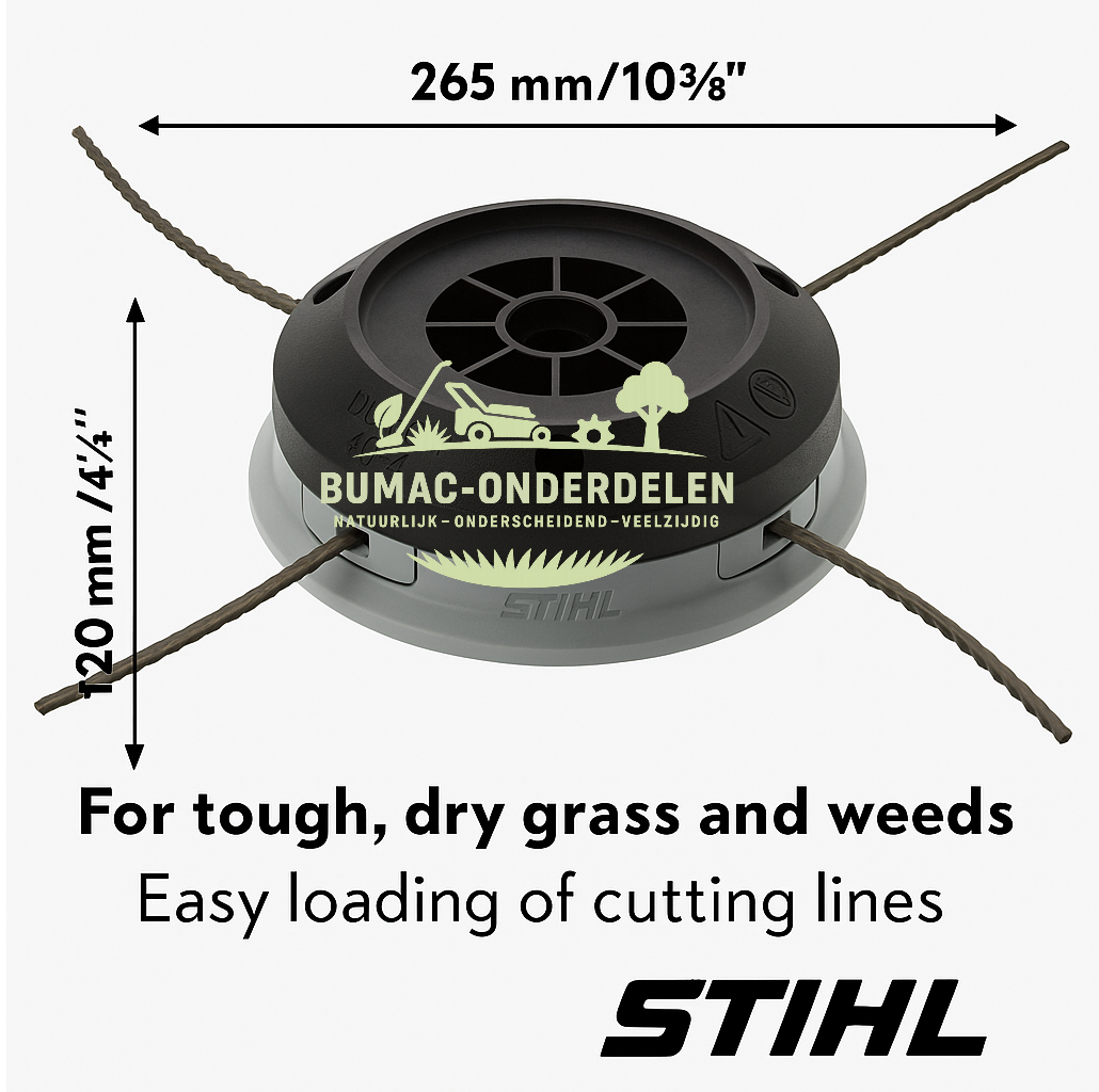 Stihl Maaikop DuroCut 40-4, Origineel Onderdeel voor Stihl Bosmaaiers FS360, FS410, FS450, FS460, FS490, Geschikt voor Draad Ø 2,7–4,0 mm