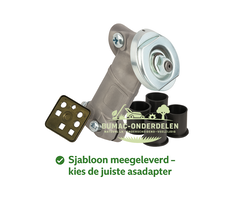 Universele haakse aandrijfkop bosmaaier, incl. buisadapters Ø28 mm, mesaansluiting Ø25,4 mm, onderdeel