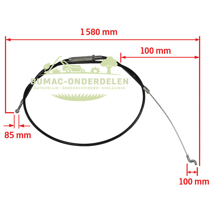 Bowden kabel wielaandrijving voor Florabest FBM 135 A1 grasmaaier, aandrijfkabel voor rijfunctie – onderdeel