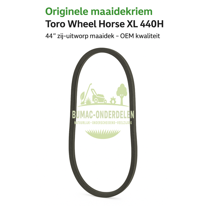 Toro Originele maaidekriem geschikt voor Toro Wheel Horse XL 440H zitmaaier met 44 inch zij-uitworp maaidek, premium OEM aandrijfriem voor de messen, origineel onderdeel