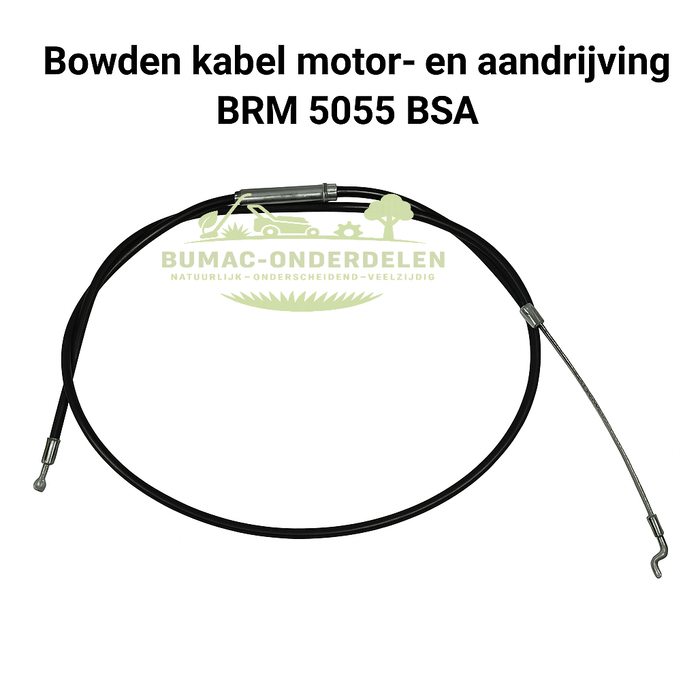 Bowden kabel voor motor- en aandrijving grasmaaiers BRM 5055 BSA, BRM 4500, BRM 4000 en verwante modellen – vervangingskabel voor rijfunctie en motorbediening