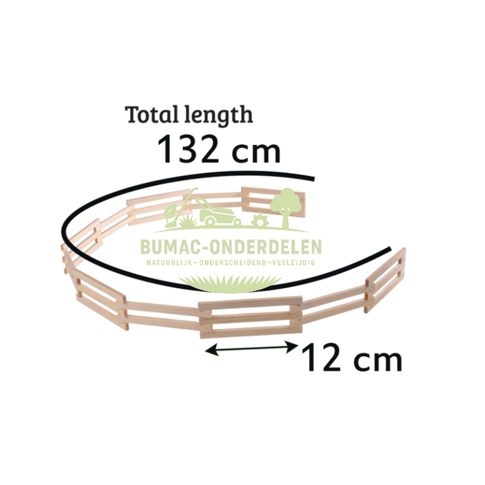 Kids Globe houten omheining hek 1:32, speelgoed boerderij hekwerk van hout 132 cm, geschikt voor koeien, paarden en andere dieren op de Kids Globe speelgoedboerderij, onderdeel
