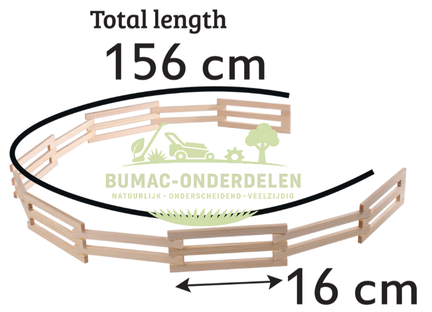 Kids Globe houten omheining hek 1:24 schaal, 156 cm lang, speelgoed hekwerk voor paardenstal, manege, dierenverblijf en boerderij speelset, uitbreidingsonderdeel Kids Globe Farming