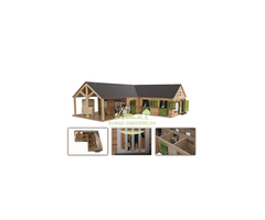 Kids Globe paardenhoekstal met 4 boxen en berging 1:24 speelgoed onderdeel