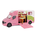 Kids Globe Anemone paardentruck roze 20cm, metalen die cast speelgoed vrachtwagen schaal 1:32, met licht en geluid, boerderij speelgoed voor paardenliefhebbers, onderdeel