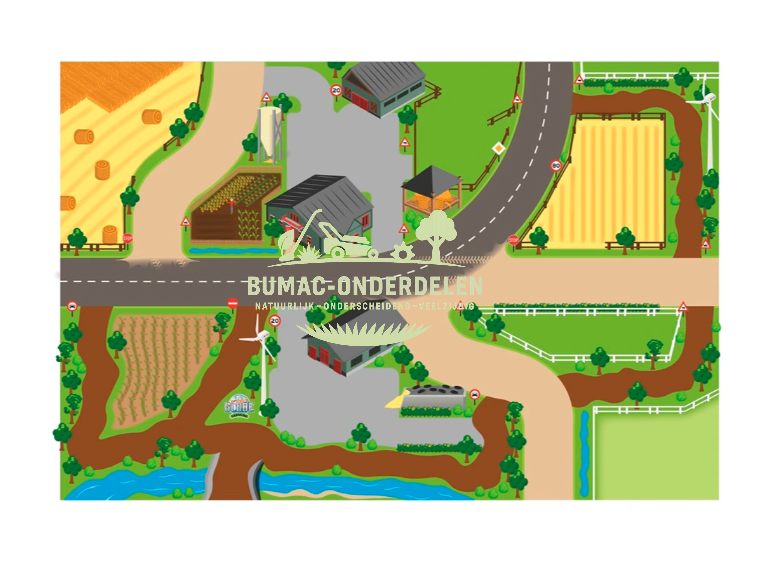 Kids Globe speelkleed boerderij XXL 100x150 cm, groot speelkleed met boerderijprint, speelgoed onderdeel voor Kids Globe Farming speelgoed, Bruder en Schleich boerderij accessoires