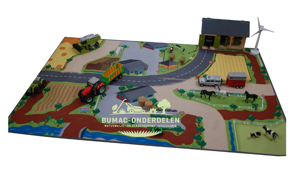 Kids Globe speelkleed boerderij XXL 100x150 cm, groot speelkleed met boerderijprint, speelgoed onderdeel voor Kids Globe Farming speelgoed, Bruder en Schleich boerderij accessoires