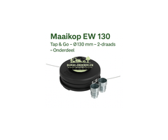 Maaikop EW 130 Tap & Go Ø130 mm, 2-draads, adapterbouten M10/M12, geschikt voor Stihl, Dolmar en Zenoah bosmaaiers, onderdeel