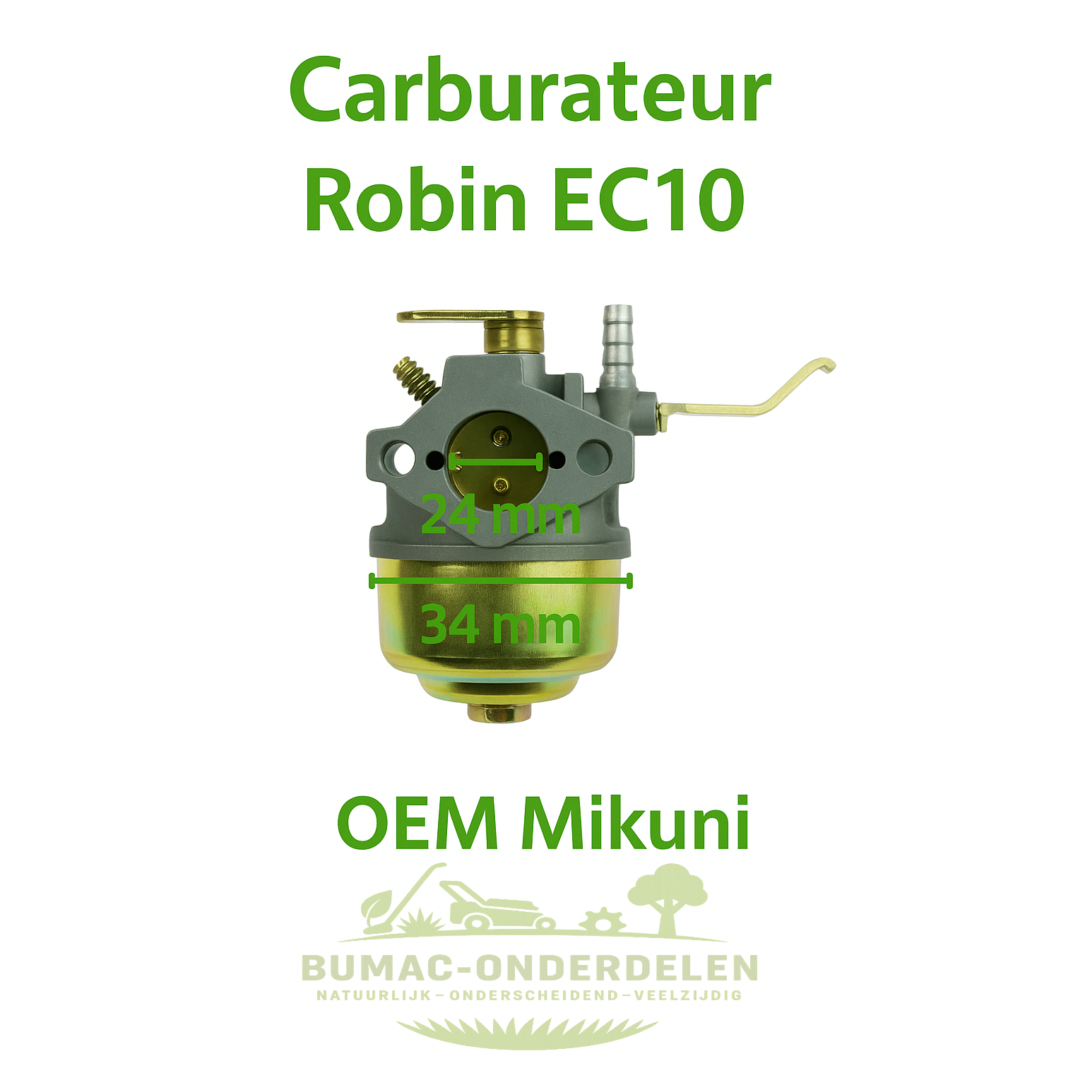 Originele Mikuni carburateur RJ200 voor Robin EC10 motor, passend op Weber SRX 65R trilstampers, Wacker en Altrad rammers, Dynapac trilplaten en andere bouwmachines
