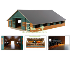 Kids Globe loopstal 1:32, Grote Boerderij Schuur 73x60x26cm, speelgoed onderdeel