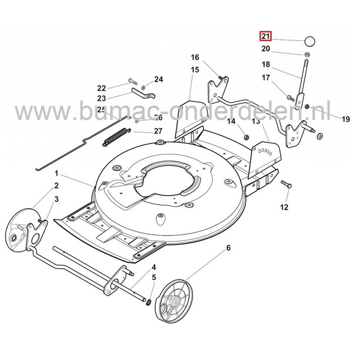 Knop Ø 40 mm, draad M8 voor onder andere Hendel Hoogteverstelling CASTELGARDEN - STIGA - MOUNTFIELD - ALPINA Grasmaaier - Benzinemaaier - Loopmaaier - Cirkelmaaier, Stelknop