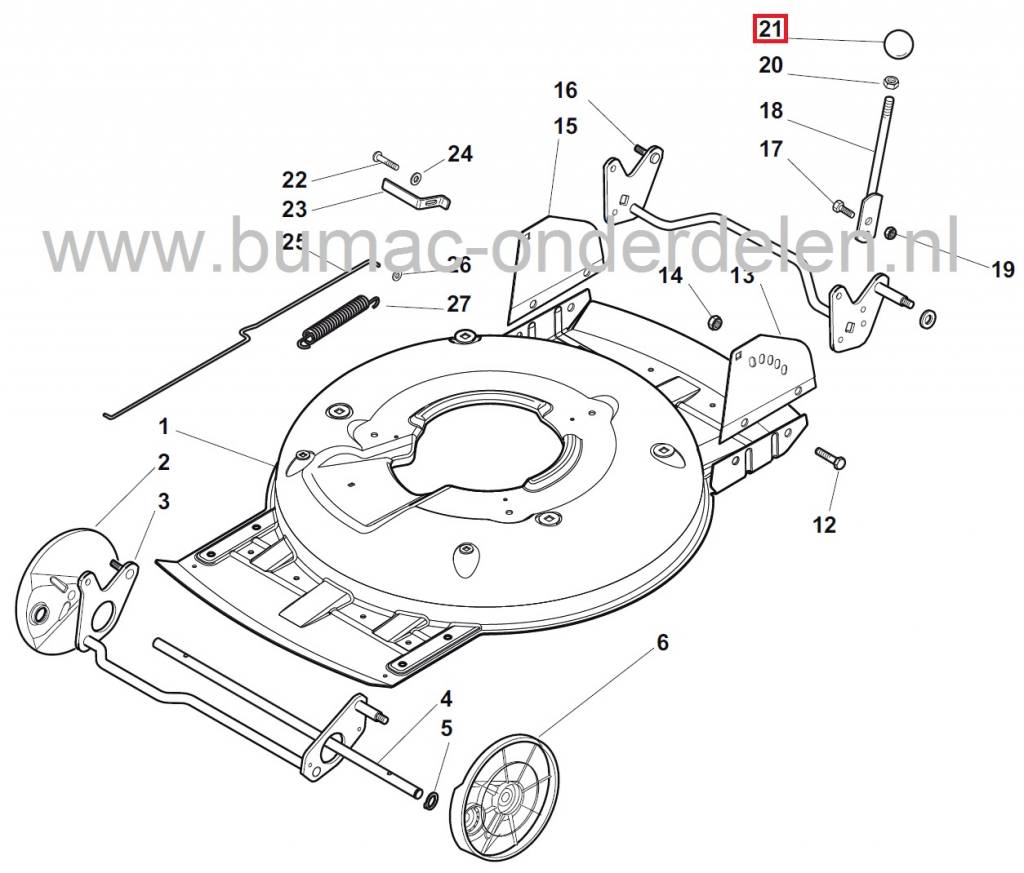 Knop Ø 40 mm, draad M8 voor onder andere Hendel Hoogteverstelling CASTELGARDEN - STIGA - MOUNTFIELD - ALPINA Grasmaaier - Benzinemaaier - Loopmaaier - Cirkelmaaier, Stelknop