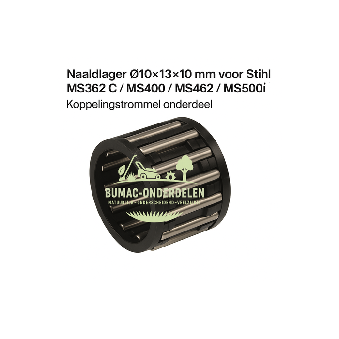 Naaldlager Binnen Ø 10 mm, Buiten Ø 13 mm, Hoogte 10 mm – Voor Stihl MS362 C / MS362 / MS400 / MS462 / MS500i – Lager voor koppelingstrommel – Precisieonderdeel voor soepele loop en lange levensduur – Ook toepasbaar op Stihl MS150 t/m MS311 modellen
