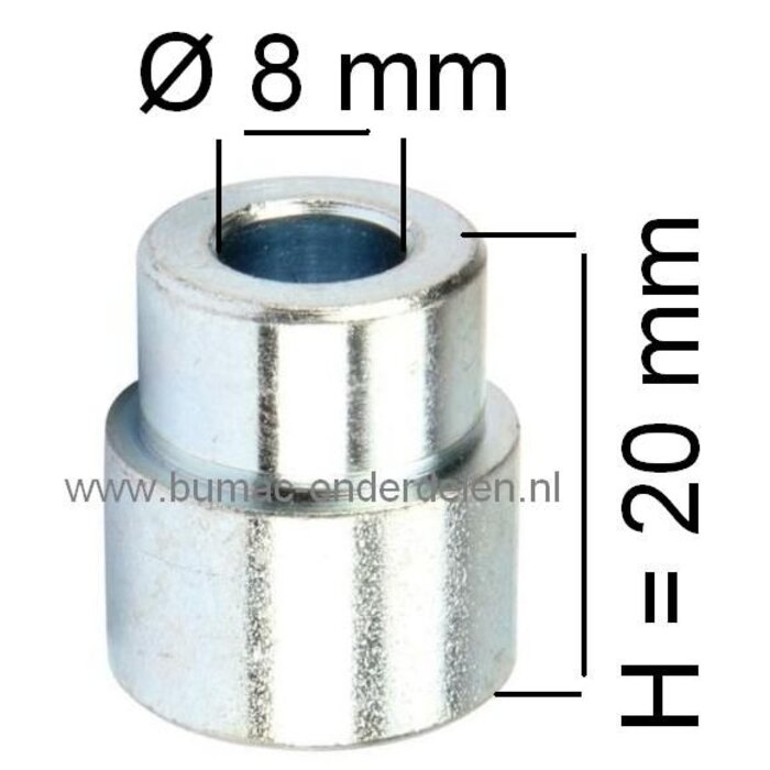 Afstandsbus voor Poelie CASTELGARDEN - STIGA - ALPINA - MOUNTFIELD Zitmaaier - Frontmaaier - Tuintrekker, Reduceer Bus voor Pouly