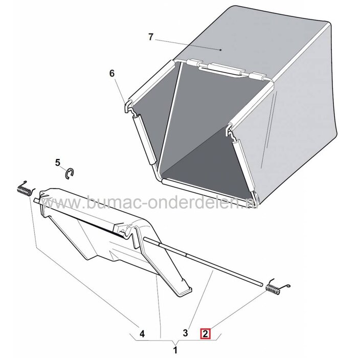 Veer Links voor Achterklep CASTELGARDEN - STIGA - ALPINA - MOUNTFIELD Loopmaaier - Grasmaaier - Benzinemaaier - Cirkelmaaier, Linker Veer