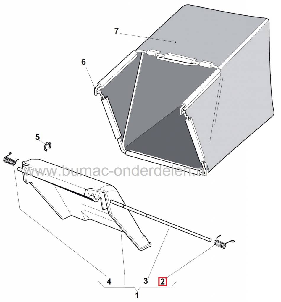 Veer Links voor Achterklep CASTELGARDEN - STIGA - ALPINA - MOUNTFIELD Loopmaaier - Grasmaaier - Benzinemaaier - Cirkelmaaier, Linker Veer