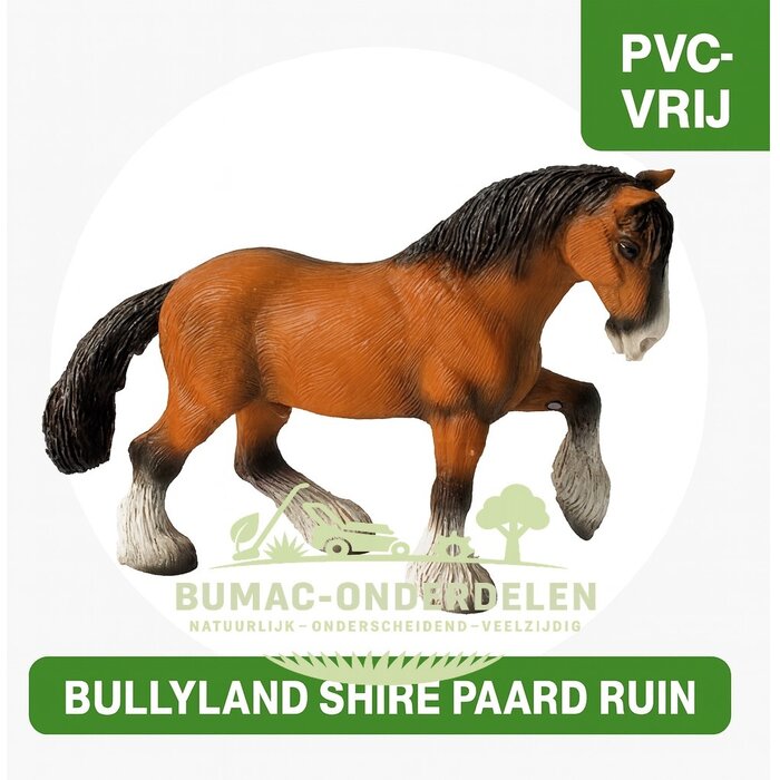 Bullyland Shire paard ruin – realistisch handbeschilderd speelgoedpaard 1:20 – PVC-vrij figuur met natuurgetrouwe details, onderdeel