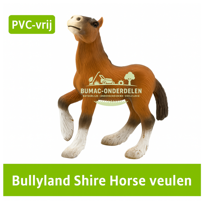 Bullyland Shire Horse veulen – realistisch handbeschilderd speelgoedpaard 1:20 – PVC-vrij figuur met natuurgetrouwe details, onderdeel