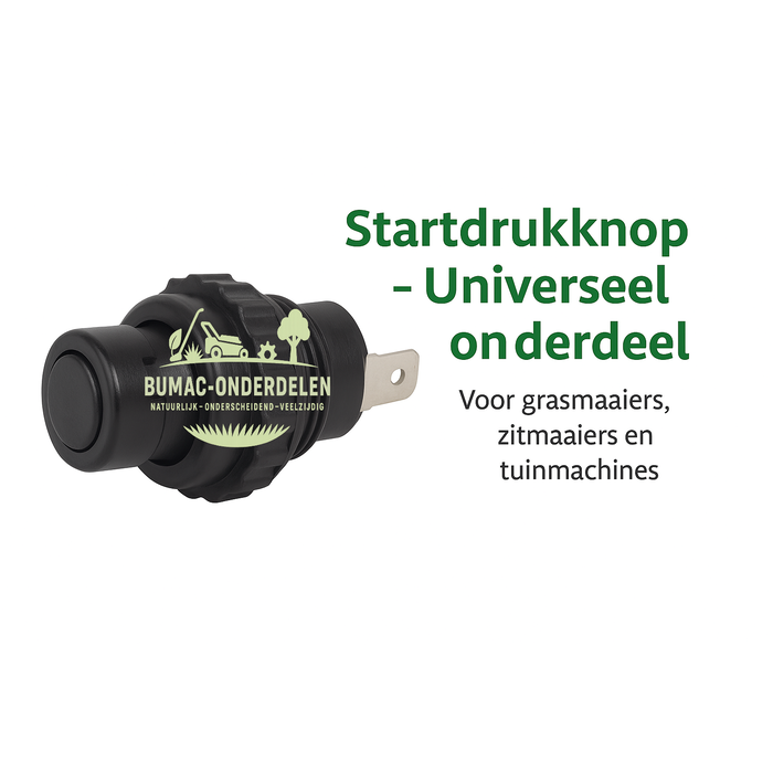 Drukschakelaar 12 V Universeel voor Grasmaaiers, Zitmaaiers, Frontmaaiers, Generatoren, Waterpompen en Kleine Motoren met Elektrische Start, kunststof uitvoering met rubber afdichting, onderdeel