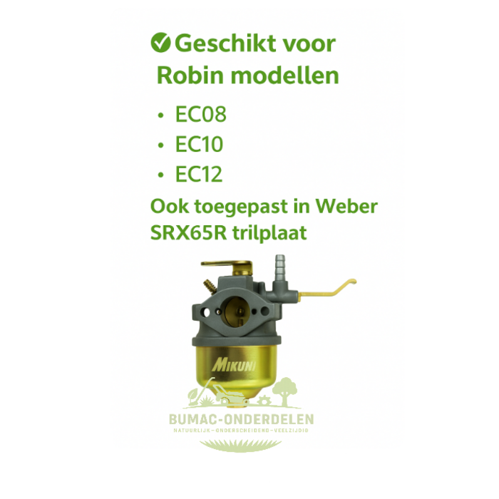 Carburateur passend voor Robin EC08, EC10 en EC12 motoren – geschikt voor trilplaten, trilstampers en bouwmachines | Onderdeel