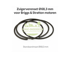Zuigerverenset Ø68,3 mm standaard Briggs & Stratton motoren