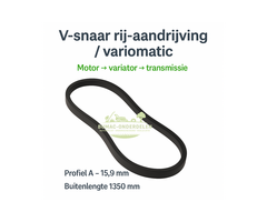 MTD zitmaaier onderdeel V-snaar maaidek-aandrijving motor-naar-dek 1753 mm