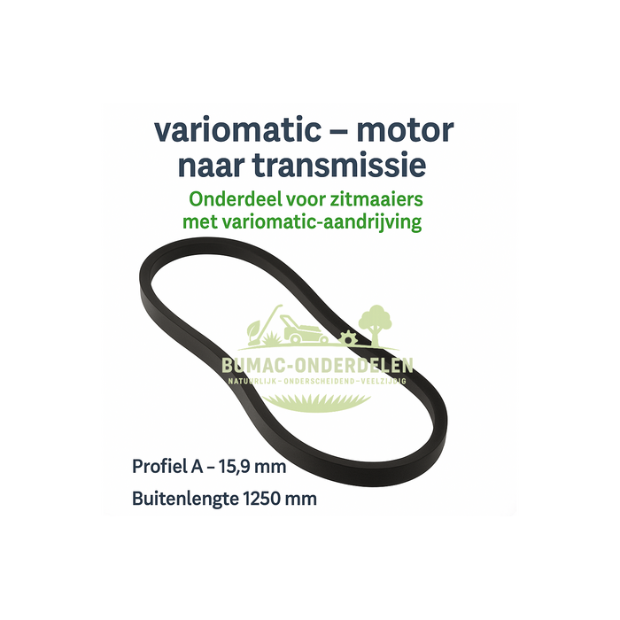 Onderdeel V-snaar maaidek-aandrijving voor zitmaaier MTD, Wolf, Yard-Man, White en Bolens – geschikt voor MTD B- en 400-serie (38″ maaidek)