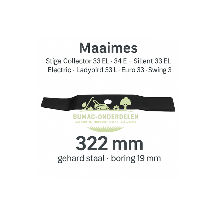 Stiga Universeel maaimes 322 mm voor Stiga Collector 33 EL – Collector 34 E – Collector 35 E – Silent 33 EL – Ladybird 33 EL – Euro 33 – Swing 33 onderdeel
